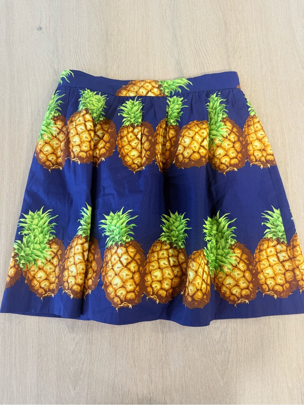 J.Crew Ratti Pineapple Print A-Line Mini Skirt Navy Blue Rare Blogger Fav Size 4